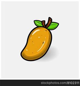 Mango fruit cartoon with simple gradient Vector Image