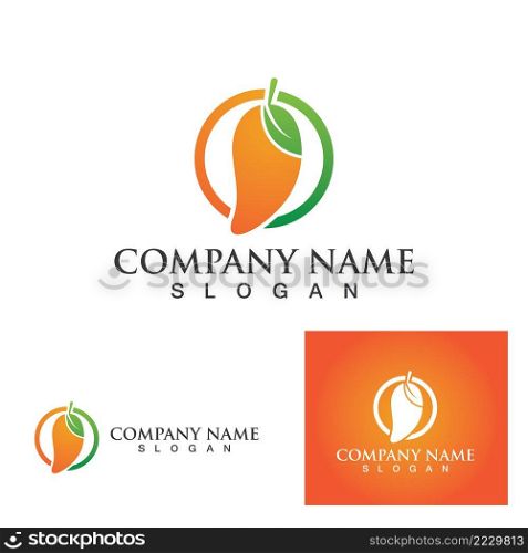 Mango fruit juice logo  icon illustration design