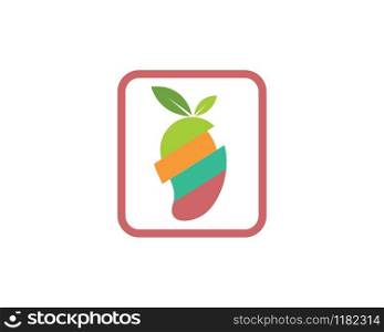 mango fruit vector illustration logo icon