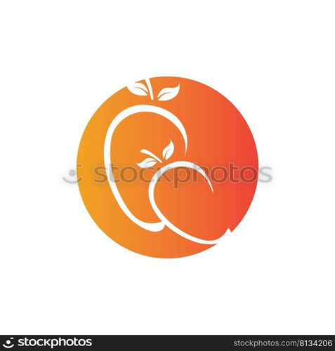 mango fruit vector illustration logo icon