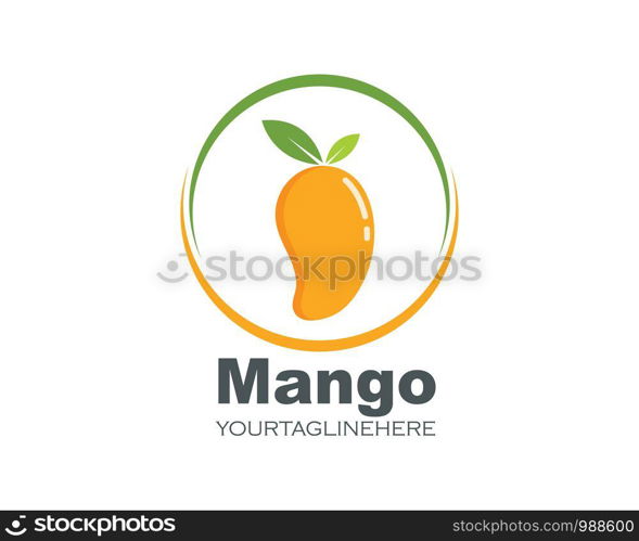 mango fruit vector illustration logo icon