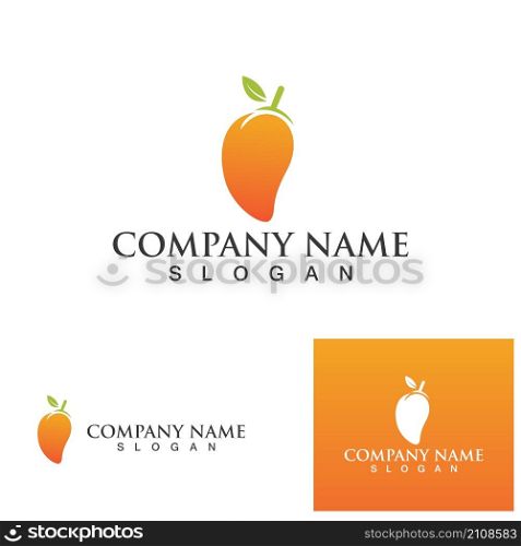 Mango fruits fresh logo and symbol