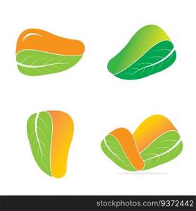 Mango in flat style. Mango icon, mango vector logo
