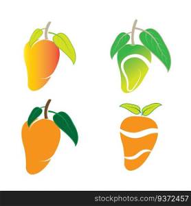 Mango in flat style. Mango icon, mango vector logo 