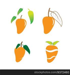 Mango in flat style. Mango icon, mango vector logo 