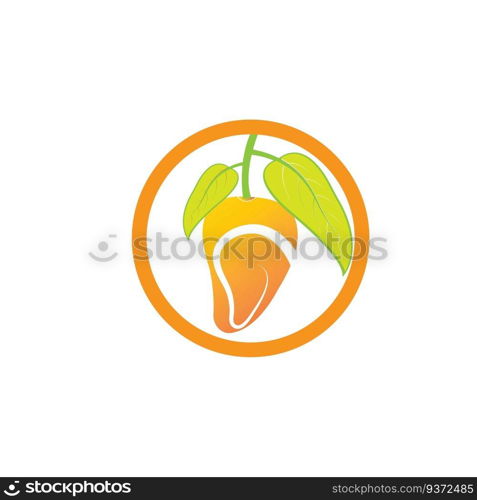 Mango in flat style. Mango icon, mango vector logo
