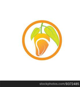 Mango in flat style. Mango icon, mango vector logo
