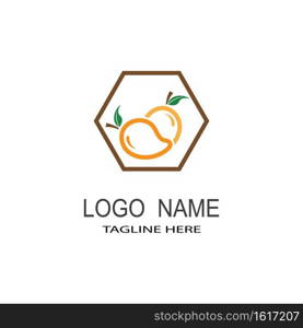 Mango in flat style. Mango vector logo. Mango icon