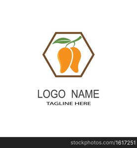 Mango in flat style. Mango vector logo. Mango icon