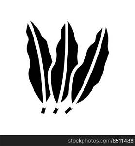 mango leaf glyph icon vector. mango leaf sign. isolated symbol illustration. mango leaf glyph icon vector illustration