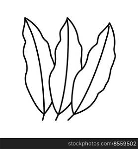 mango leaf line icon vector. mango leaf sign. isolated contour symbol black illustration. mango leaf line icon vector illustration