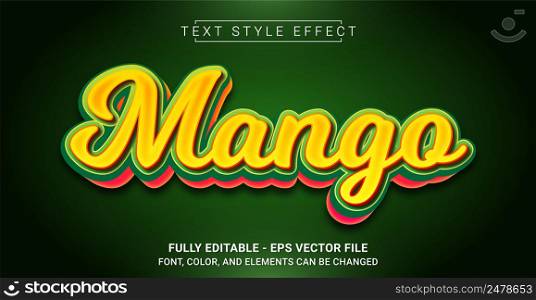 Mango Text Style Effect. Editable Graphic Text Template.