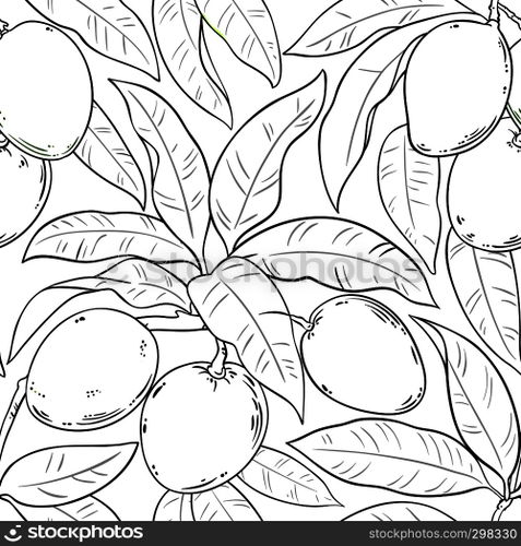 mango vector pattern on white background. mango vector pattern