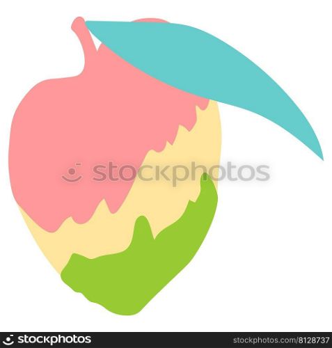 Mango with leaf hand drawn illustration in organic style isolated. Mango with leaf hand drawn illustration in organic style