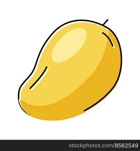 mango yellow fruit color icon vector. mango yellow fruit sign. isolated symbol illustration. mango yellow fruit color icon vector illustration