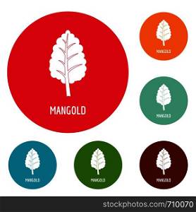 Mangold icons circle set vector isolated on white background. Mangold icons circle set vector