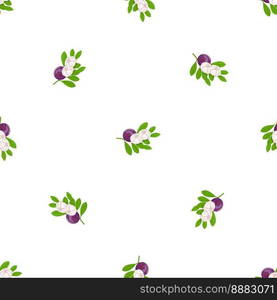 Mangosteen branch pattern seamless background texture repeat wallpaper geometric vector. Mangosteen branch pattern seamless vector