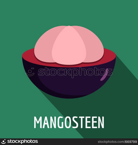 Mangosteen icon. Flat illustration of mangosteen vector icon for web. Mangosteen icon, flat style