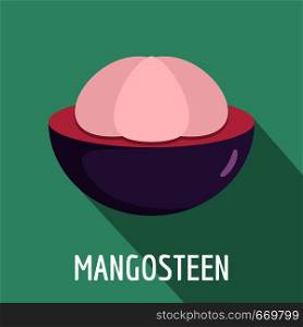 Mangosteen icon. Flat illustration of mangosteen vector icon for web. Mangosteen icon, flat style