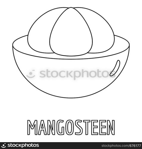 Mangosteen icon. Outline illustration of mangosteen vector icon for web. Mangosteen icon, outline style.