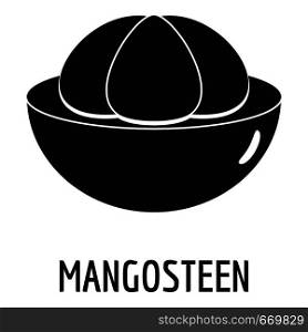 Mangosteen icon. Simple illustration of mangosteen vector icon for web. Mangosteen icon, simple style.