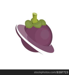 Mangosteen Logo, Health Fruit Design, Garden Farmer Vector, Symbol Element Template