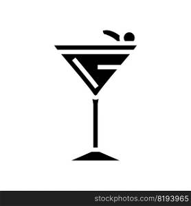 manhattan cocktail glass drink glyph icon vector. manhattan cocktail glass drink sign. isolated symbol illustration. manhattan cocktail glass drink glyph icon vector illustration