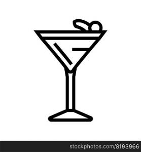 manhattan cocktail glass drink line icon vector. manhattan cocktail glass drink sign. isolated contour symbol black illustration. manhattan cocktail glass drink line icon vector illustration