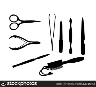 Manicure and chiropody tools vector collection. Vector