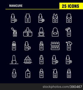 Manicure Line Icon Pack For Designers And Developers. Icons Of French, Healthcare, Manicure, Medical-Cross, Art, Beauty, Care, Manicure, Vector