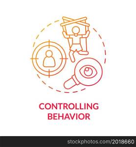 Manipulative behavior concept icon. Physical and mental abuse. Relationship trust absence. Jealous partner abstract idea thin line illustration. Vector isolated outline color drawing. Manipulative behavior concept icon
