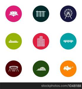 Manner icons set. Flat set of 9 manner vector icons for web isolated on white background. Manner icons set, flat style