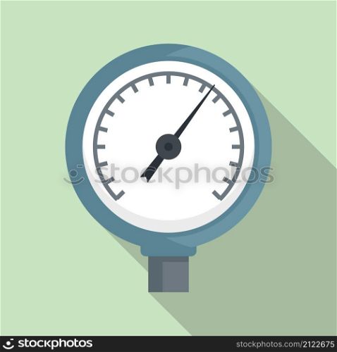 Manometer device icon flat vector. Gas gauge. Air pressure. Manometer device icon flat vector. Gas gauge