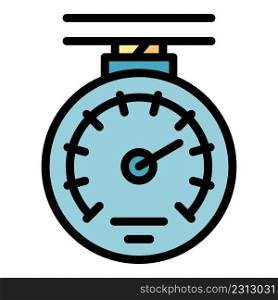 Manometer device icon. Outline manometer device vector icon color flat isolated. Manometer device icon color outline vector