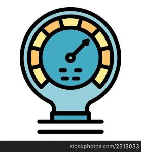 Manometer energy icon. Outline manometer energy vector icon color flat isolated. Manometer energy icon color outline vector