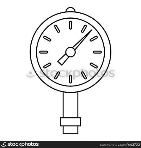 Manometer or pressure gauge icon in outline style isolated vector illustration. Manometer or pressure gauge icon outline