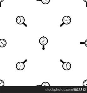 Manometer or pressure gauge pattern repeat seamless in black color for any design. Vector geometric illustration. Manometer or pressure gauge pattern seamless black