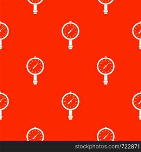 Manometer or pressure gauge pattern repeat seamless in orange color for any design. Vector geometric illustration. Manometer or pressure gauge pattern seamless