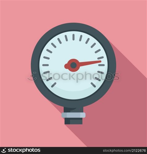 Manometer pipeline icon flat vector. Gas pressure. Meter gauge. Manometer pipeline icon flat vector. Gas pressure
