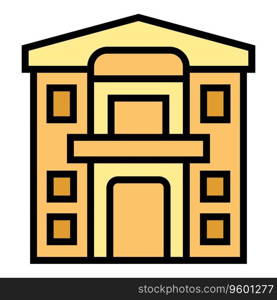 Manor house icon outline vector. Home cottage. Real estate color flat. Manor house icon vector flat
