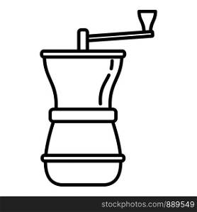 Manual coffee grinder icon. Outline manual coffee grinder vector icon for web design isolated on white background. Manual coffee grinder icon, outline style