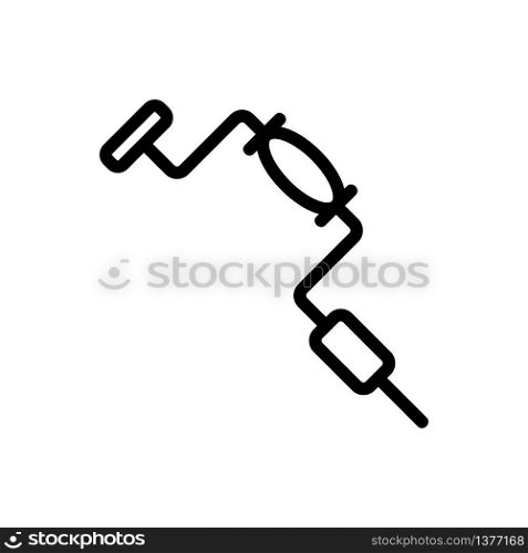 manual kolovorot with removable handle icon vector. manual kolovorot with removable handle sign. isolated contour symbol illustration. manual kolovorot with removable handle icon vector outline illustration