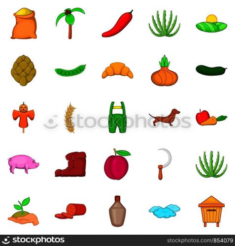 Manual labor icons set. Cartoon set of 25 manual labor vector icons for web isolated on white background. Manual labor icons set, cartoon style