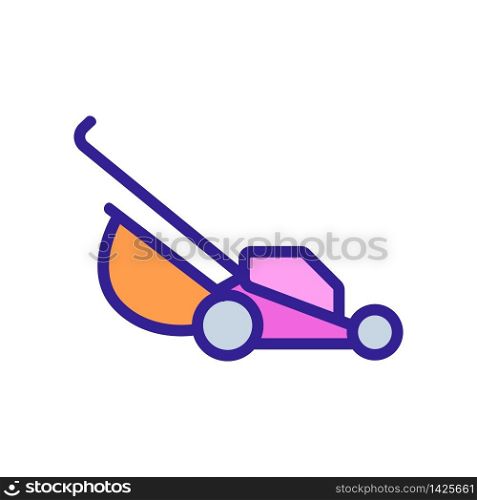 manual lawn mower icon vector. manual lawn mower sign. color symbol illustration. manual lawn mower icon vector outline illustration