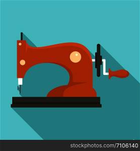 Manual sew machine icon. Flat illustration of manual sew machine vector icon for web design. Manual sew machine icon, flat style