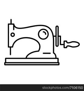 Manual sew machine icon. Outline manual sew machine vector icon for web design isolated on white background. Manual sew machine icon, outline style