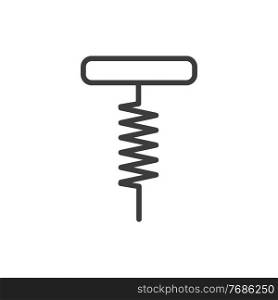 Manual wine corkscrew. Simple food icon in trendy line style isolated on white background for web apps and mobile concept. Vector Illustration. EPS10. Manual wine corkscrew. Simple food icon in trendy line style isolated on white background for web apps and mobile concept. Vector Illustration