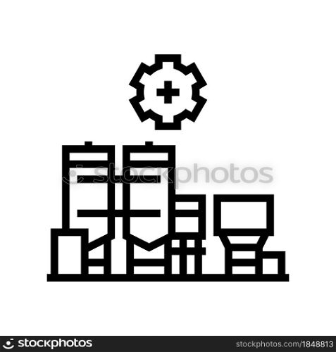 manufacture factory line icon vector. manufacture factory sign. isolated contour symbol black illustration. manufacture factory line icon vector illustration
