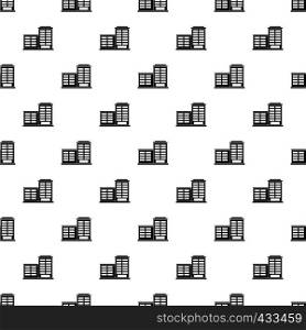 Manufacturing factory building pattern seamless in simple style vector illustration. Manufacturing factory building pattern vector