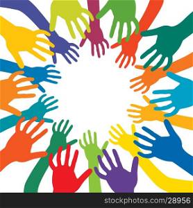 many colored hands vector
